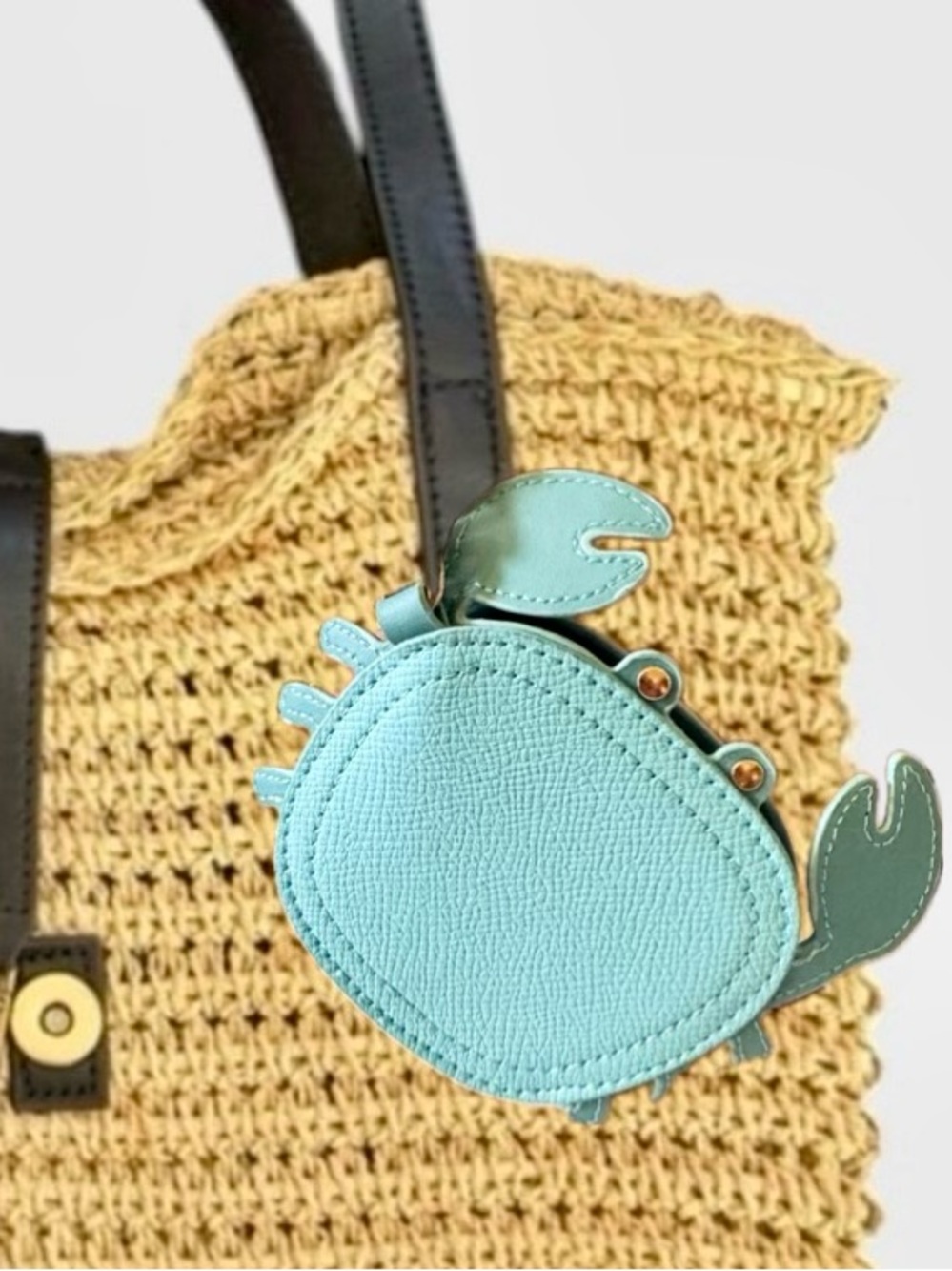 Cute Teal Crab Mini Bag Charm keychain coin-purse - Unbranded